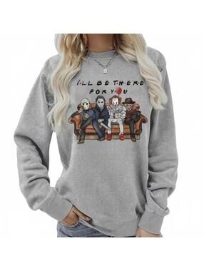 Horror Icons Freddy Jason IT Michael Women's Halloween Sweatshirt Size S